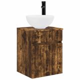 vidaXL Wandgemonteerde wastafelmeubel Gerookt eiken 39 x 41 x 64,5 cm
