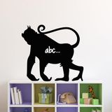 Ambiance Sticker Schoolbordsticker - uitwisbare zelfklevende muurstickers - Apensilhouet - 50x55cm