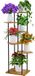 Unyqoos® Étagère à plantes multifonctionnelle à 6 niveaux pour intérieur et extérieur avec structure en bois et métal