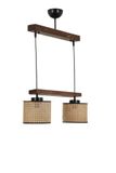 Opviq Rustieke houten kroonluchter, vintage kleur, diameter 15 cm, hoogte 80 cm, verstelbaar, E27-fitting, max. 40 W, perfect voor Zuidwesters en landdecoratie