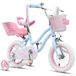 Vélo pour filles, tailles 12/14/16 pouces, avec panier et rubans de guidon