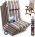 Beautissu Sun-HL Coussin de chaise de jardin set de 5 beige blanc rayé 120x50 cm