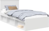 vidaXL Bedframe met hoofdeinde Wit 90 x 190 cm Massief grenenhout