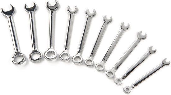 HBM 10 Delige Steeksleutel en Ringsleutelset Klein Maten 4 - 11 mm