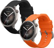 kwmobile 2x horlogebandjes geschikt voor Huami Amazfit Balance A2286 bandje - Smartwatch bandjes van TPU - Activity tracker horloge band in zwart / oranje