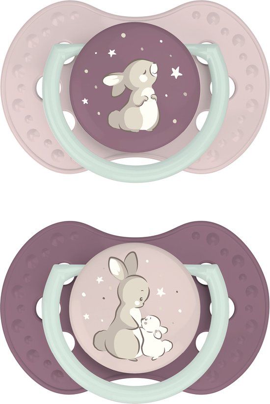 Difrax LOVI Fopspeen Dynamisch - Classy - 18+ Maanden - Roze & Beige - 2 Stuks