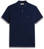 Tommy Hilfiger Heren Gebreide Trui Katoen Marine/Wit L
