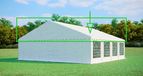 Tente de réception toit 8x8 m - PVC 500 g/m², hauteur latérale 2 m, sans cadre - Blanc