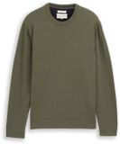 Tom Tailor - Basic gebreide trui van katoen - Maat S - tea leaf melange