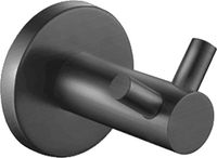 BES LED Leoni Rimbo Dubbele Handdoekhaak - Rond - PVD - Gunmetal Grijs