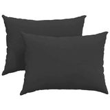 vidaXL Zitkussens - 2 stuks - Stof - Zwart - 70 x 50 cm