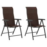 VidaXL Tuinstoel Terras Polyrattan, Staal Bruin (2 stuks)