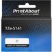 PrintAbout TZe-S141 Zwart op transparant tape geschikt voor Brother