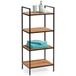 Zeller Houten rek met 4 etages, zwart, 39 x 33 x 95 cm