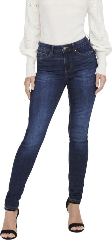 Only Dames Jeans ONLWAUW BJ581 Skinny - Dark Blue Denim - S/32