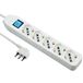 Electraline 62094 meervoudige stekkerdoos met kabel, 5 universele stopcontacten, 3 m, wit