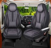 Bremer Sitzbezüge Bürstner Premium Camper stoelhoezen voor Elegance I WDS1 in Zwart/Grijs (2 losse stoelen)