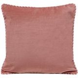 Dalila Housse de coussin en velours lumineux et passementerie rayée