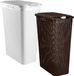 Plasticforte Panier à linge avec couvercle - set de 2 - blanc / brun