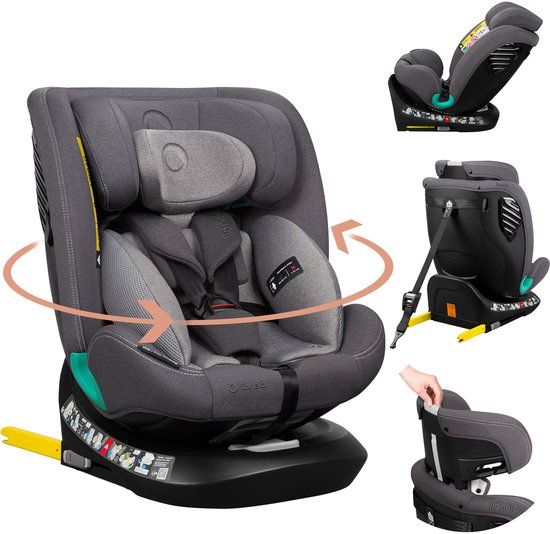 Lionelo Bastiaan One - i-Size Autostoeltje 4in1 - 360° EasyTurn - ISOFIX & TopTether - Groep 0-1-2-3 - 40-150cm - R129 Goedgekeurd - Geavanceerde Zijbescherming - Memory Foam Hoofdsteun - 13-standen Verstelbaar - 4-traps Rugleuning - DriSeat Inzet