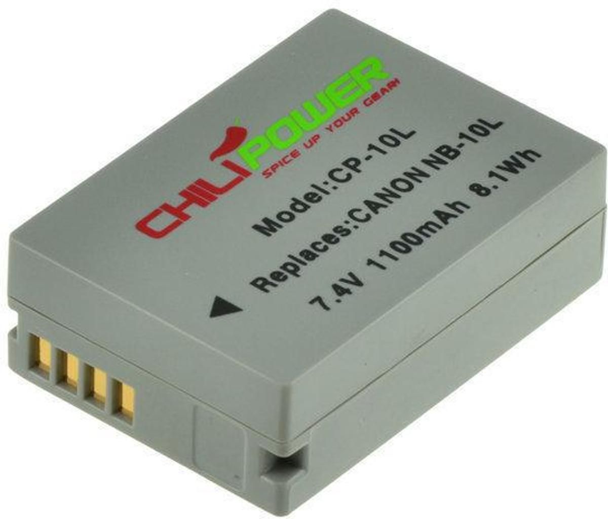 ChiliPower NB-10L accu voor Canon - 1100mAh