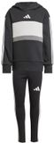 Adidas Seasonal Essentials Tiberio 3 Stripes Fleece Leggings Trainingspak Zwart 3-4 Years Meisje