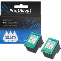 PrintAbout Huismerk HP 343 (CB332EE) Inktcartridge 3-kleuren Voordeelbundel