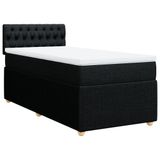 vidaXL Boxspringbed met matras, stof, zwart, 140x190 cm
