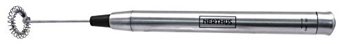 Nerthus FIH 228 melkopschuimer, zilver, roestvrij staal, 6,3 x 26 x 3,2 cm