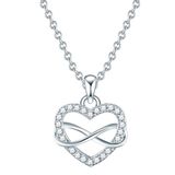 Rafaela Donata Halsketting Zilver - Zilveren ketting Hart - Zirkonia