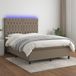 Maison Exclusive - Lit boxspring avec matelas et éclairage LED, couleur taupe, 140x190 cm, textile
