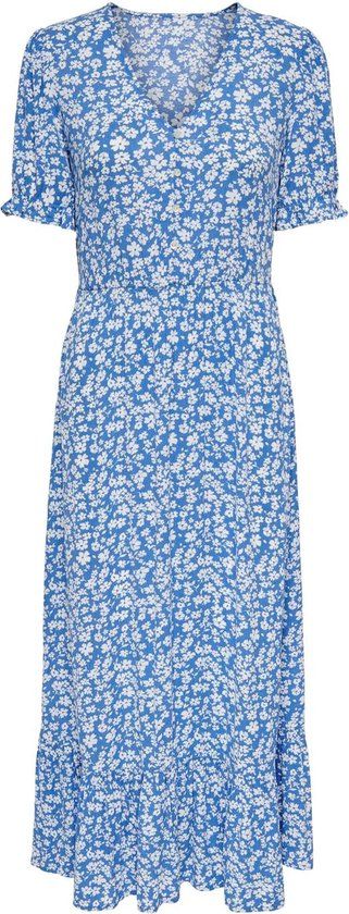 ONLY ONLCHIANTI Maxi Jurk Dames Blauw Maat M - 5715312370325