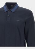 Hugo Boss BOSS Black Polo lange mouw Blauw H-Pleins 200 10273705 01 50549257/405