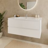Lomazoo MARENZA Meuble de salle de bain - Blanc brillant - 100 cm