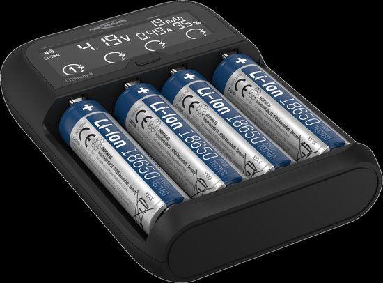 Ansmann Lithium 4 Batterijlader - Geschikt voor AA, AAA, C batterijen - Zwart