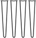 MonsterShop 4 x 71cm Hairpin Tafelpoten - 2 Staven - 12mm - Noir