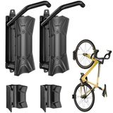 Merkloos Fietswandhouder draaibaar - Garage - Tot 35 kg - Banden tot 90 mm - Antislip diamantgreep - Zwart