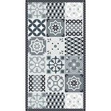 Venilia Antislip tapijt, tegellook, grijs, 65 x 120 cm