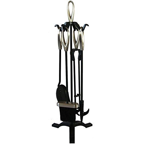 Fire Vida Buxton Companion Set, metaal, zwart/nikkel, 5-delig