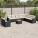 Maison Exclusive - Ensemble de jardin, composé de 11 pièces, avec coussins, noir, en polyrotin