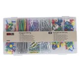 Hi 500-delige Bureauaccessoireset - Kleurenpinnen, Paperclips en I-Nails - Staal en Kunststof