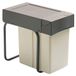 Poubelle escamotable 21 litres, gris, pour largeur de meuble 300 mm