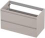 INK - Onderkast 2 Laden Greeploos Gelakt 45gr - 900x450x520 Mm - Mat Kasjmier Grijs