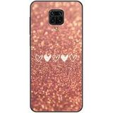 Xiaomi Redmi Note Paillettes coeur Verstevigd hoesje met sublimatie bedrukking