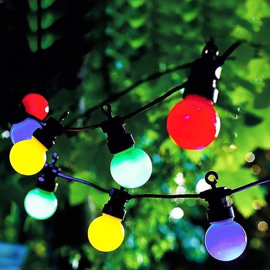 Lichtendirect Lichtsnoer LED kleuren lampen 13 meter tuin verlichting kerstverlichting terras verlichting prikkabel lichtsnoeren voor buiten Party verlichting buitenverlichting balkon waterbestendig lichtslinger