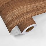 Ambiance Sticker Zelfklevende vinylfolie op rol, per meter verkocht - Afwasbare sticker voor keukenmeubels, kasten en deuren - Chocoladehout - 60x100cm