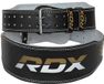 RDX Sports Ceinture de musculation en cuir 6" Noir/Or L