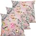 Anna's Collection Coussin d'extérieur Fleur - 3x - Vieux rose - 60 x 60 cm - Résistant à l'eau et aux UV