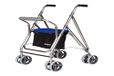 Rollator Forta Rollator voor senioren, aluminium rollator met zitting, opvouwbare aluminium rollator voor senioren, blauw