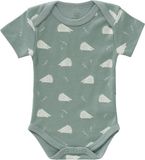 Fresk Romper met Korte Mouwen - 6-12 m - Biologisch Katoen - Groen - Hedgehog